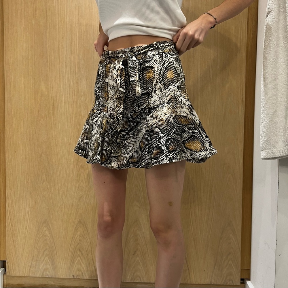 Snake print mini skirt
